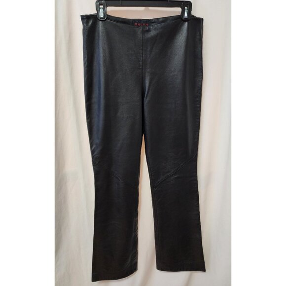 Ralph Lauren Genuine Leather Boot Cut Pants Vtg 90s Y2K RRL Fall Fashion Moto - Picture 1 of 16